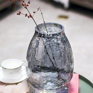 Light luxury ice flower cracked glass vase oversiz